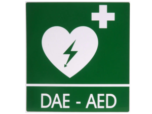 CARTELLO SEGNALATORE DAE/AED IN ALLUMINIO 29x36 cm per defibrillatori